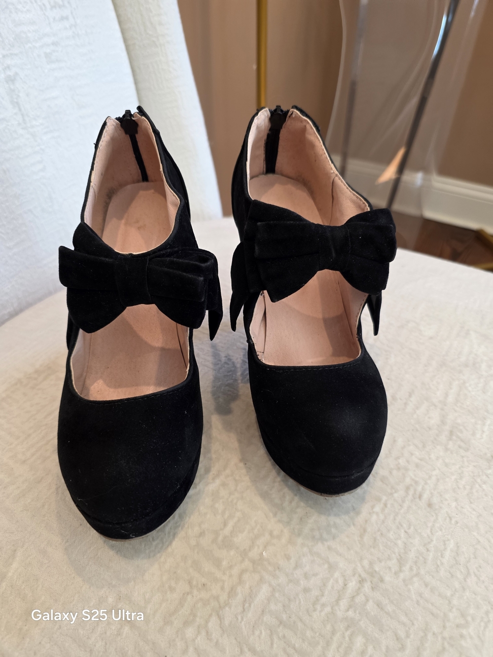 Lolita Black Bow Platform Heels